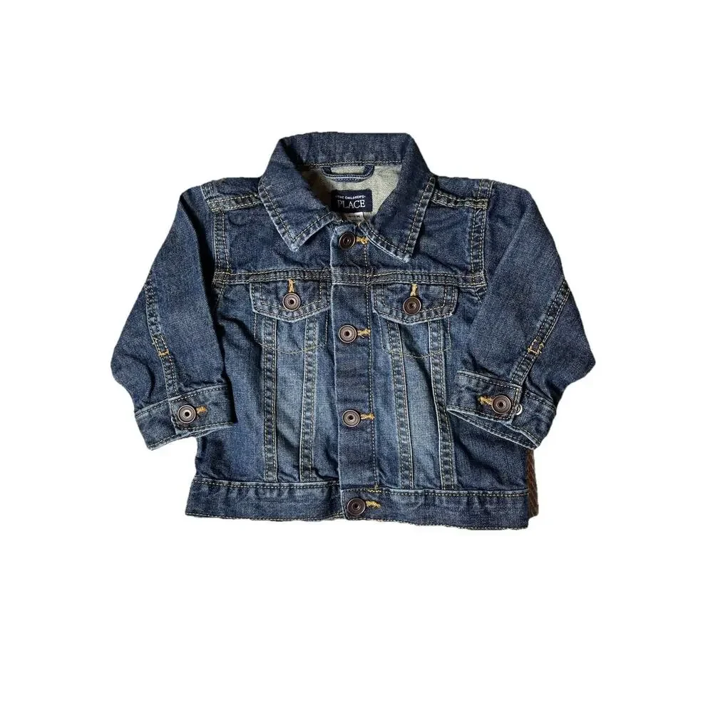 Children's Place Baby Denim Trucker Jacket 9–12 Months Blue Jean‎ Button Front